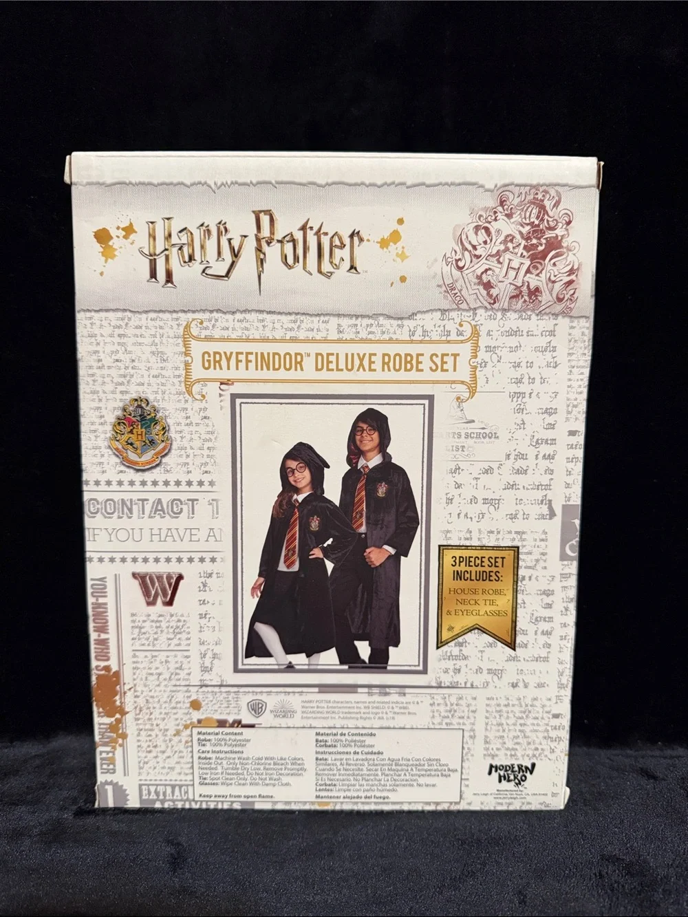 New Kids Unisex Harry Potter Gryffindor Deluxe Robe Set Age 4+ Halloween Costume